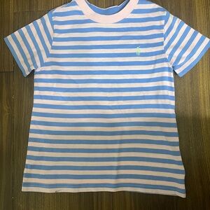 Polo by Ralph Lauren Striped Tee in Blue and Pink